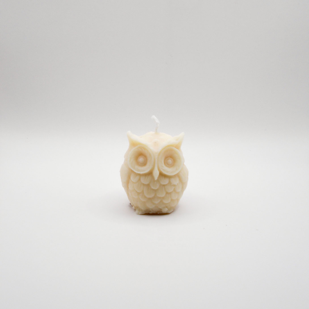 Owl - S  - Candle WHT