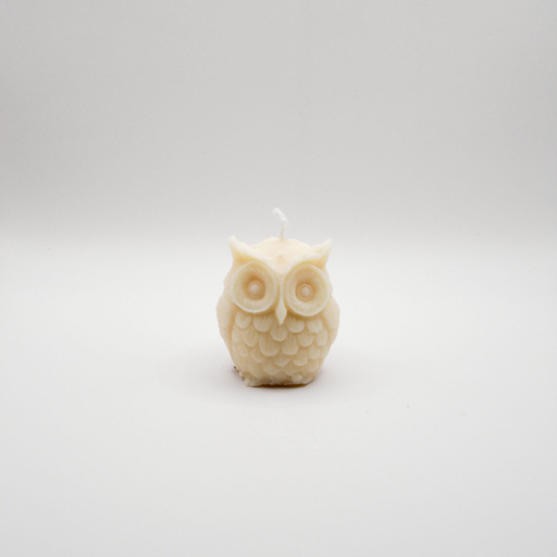[Owl-S-white-30] Owl - S  - Candle WHT