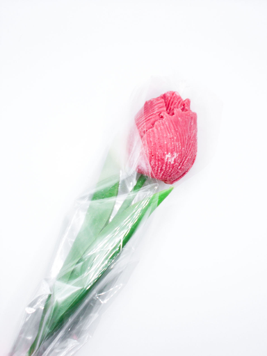 [FlowerwithLeaf-Red-36] Flower with Leaf - RED candle