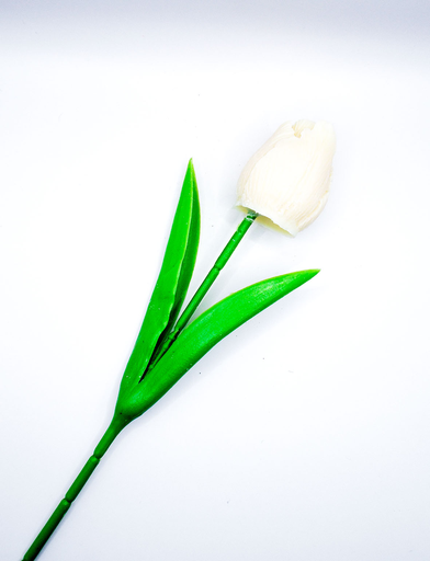 [FlowerwithLeaf-white-37] Flower with Leaf - WHT candle